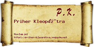 Priher Kleopátra névjegykártya